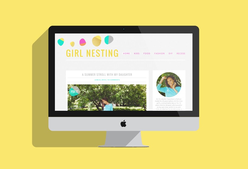 Cute and colorful blog branding for Girl Nesting