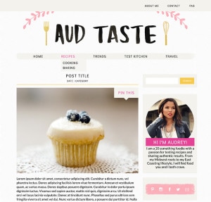 Colorful + Feminine Blog Design Project for Aud Taste