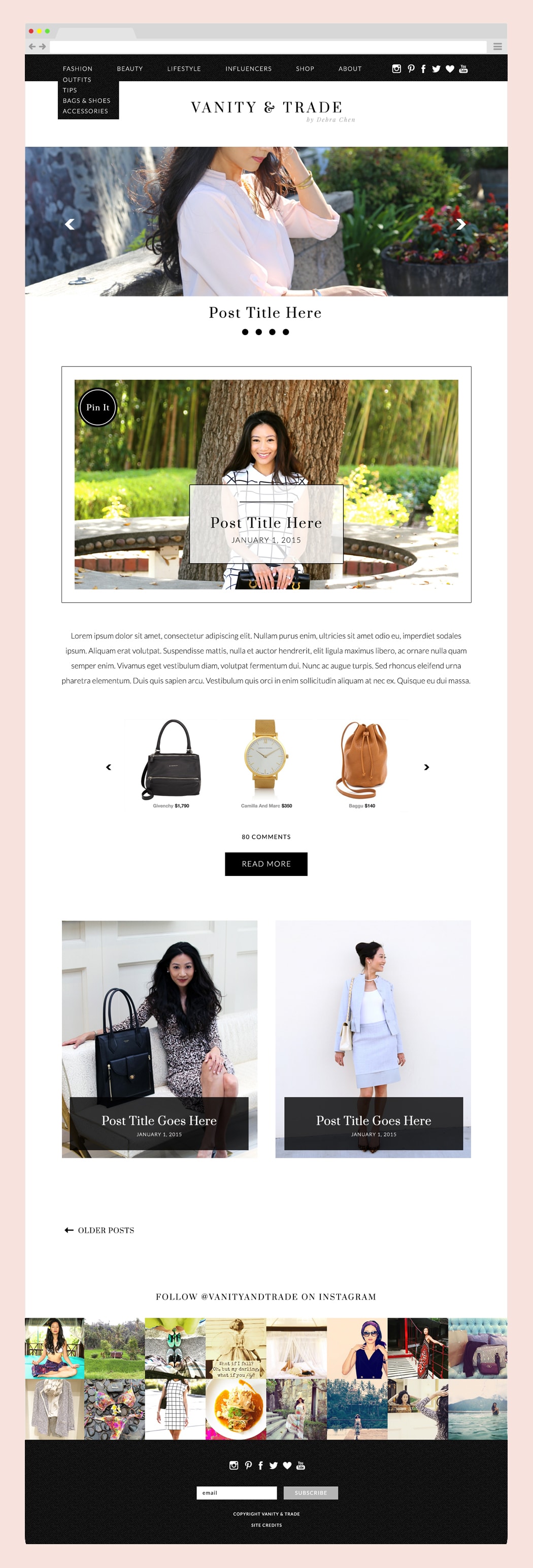 Vanity & Trade Magazine Style Blog Design