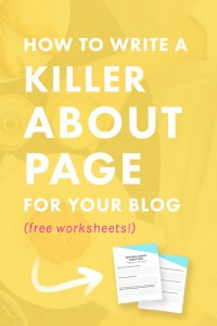 How to Write a Killer About Me Page for Your Blog (Free Worksheets!) | Struggle with writing about yourself? Want to capture potential readers and turn them into #superfans? Check out our guide to writing a killer about page for your blog or business!