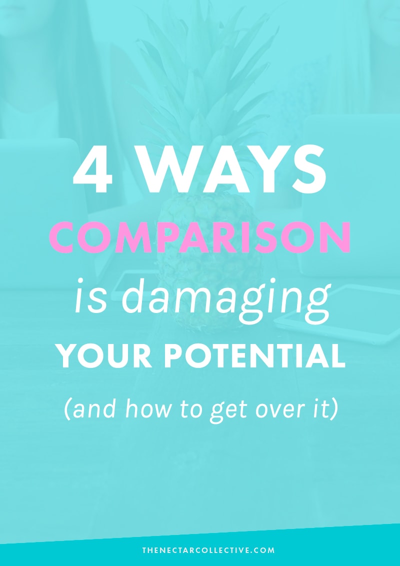 Why Comparison Is Damaging Your Creative Potential (And How to Get Over It) | With social media, blogs, and the online world, comparison is eeeeverywhere, right?! It can be so hard to feel like you've succeeded when you stop to compare yourself to what everyone else is doing online. Here are 4 ways comparison sucks and how to totally move on. 