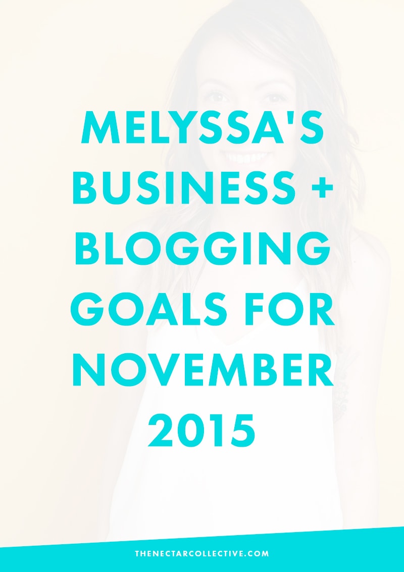 Melyssa's Business and Blogging Goals for November 2015