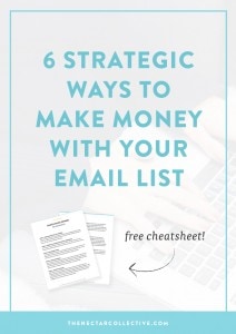Soo you have an email list, but you have no idea how to use it to make money online. Sound about right? This in-depth post describes 6 killer ways to use your email list as a way to increase your income. It's perfect for business owners, entrepreneurs, and bloggers who are ready to take things seriously. Click through to read the full post!